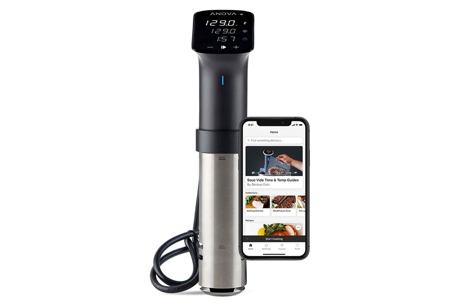 Anova Culinary Sous Vide Precision Cooker Pro, 1200 Watts, Black and Silver