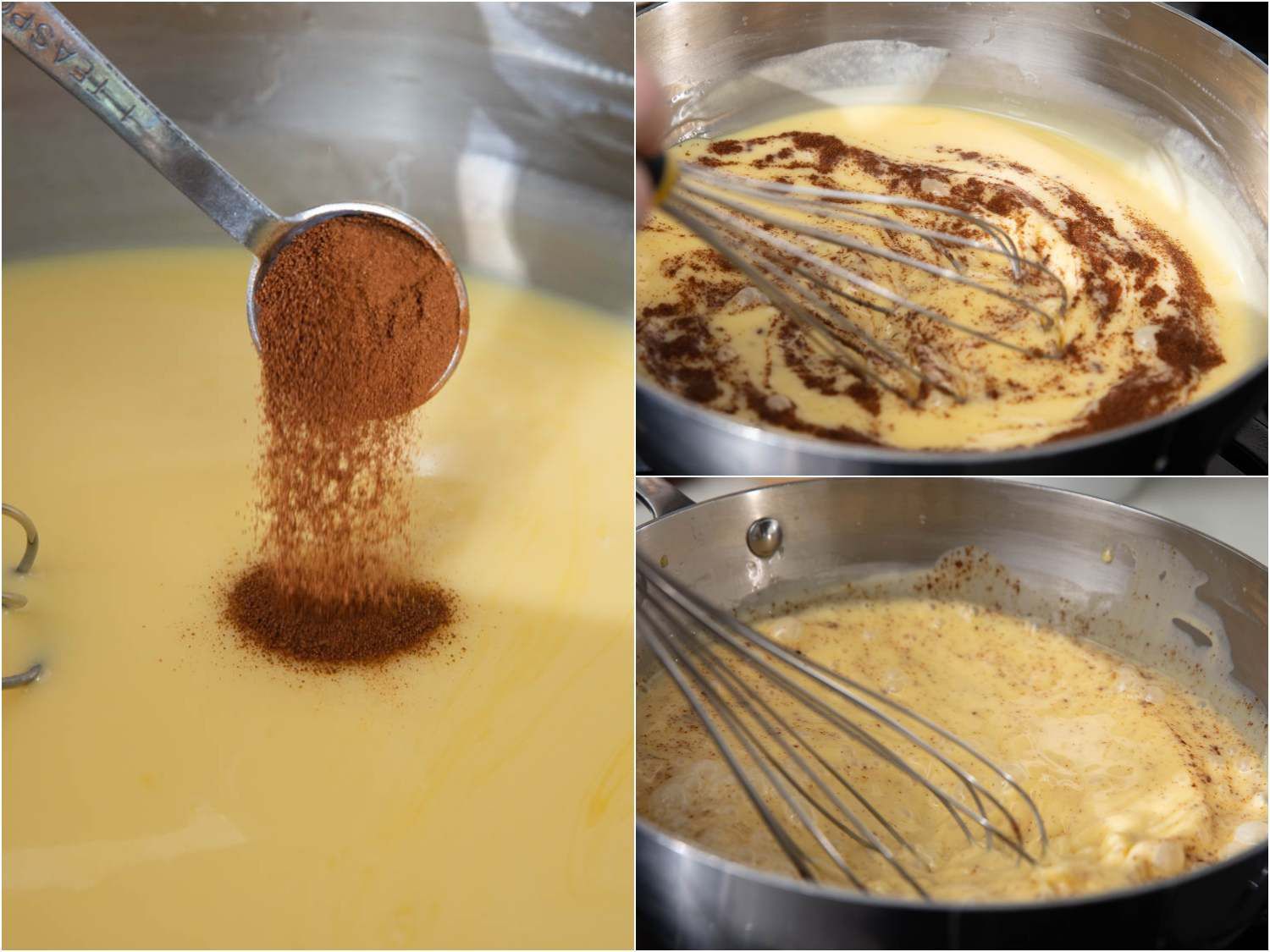 stirring instant espresso into an ice cream base