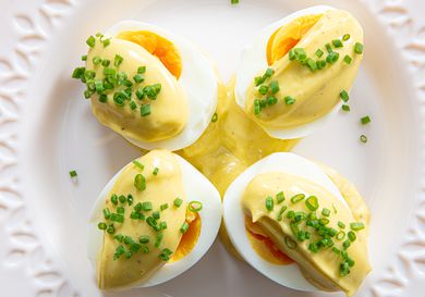 Overhead view of Oeufs Mayo 