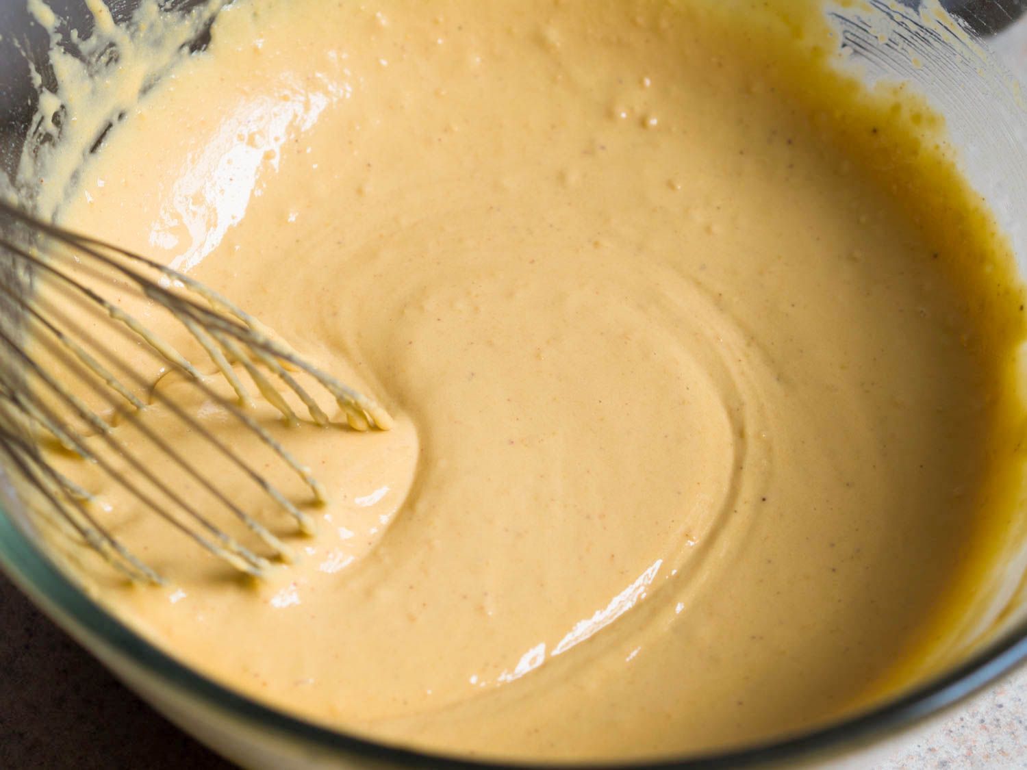 A smooth farinata batter.