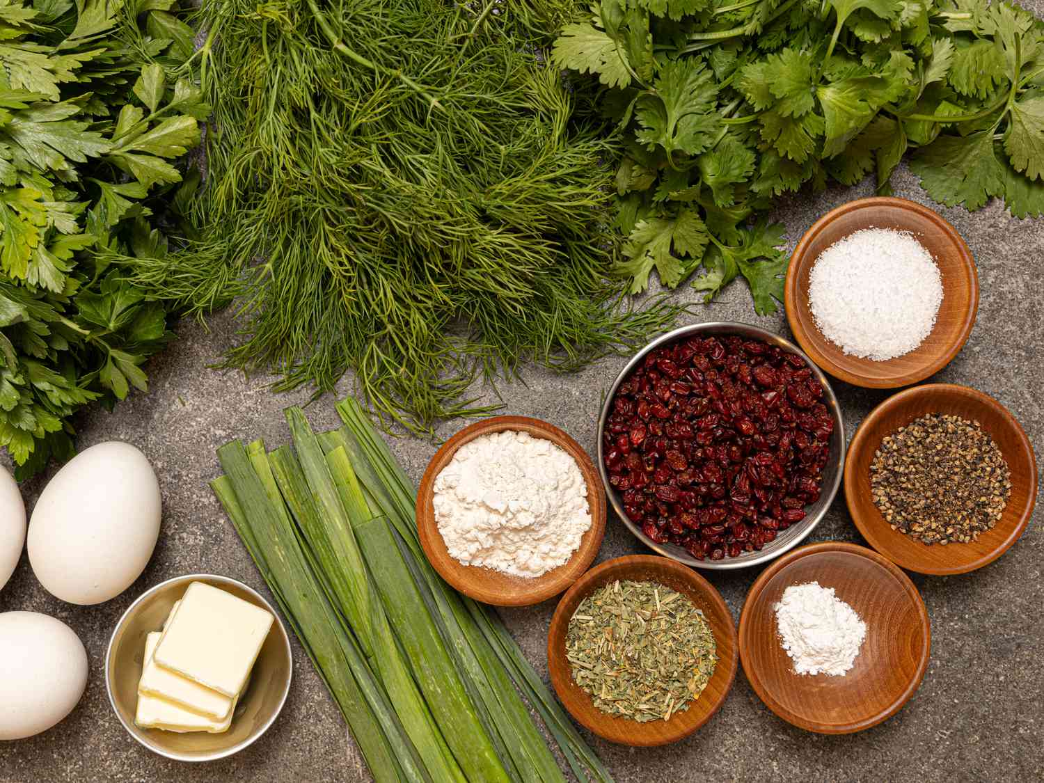 Overhead view of ingredients