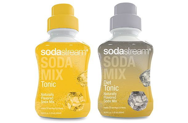 Bottles of SodaStream Tonic and Diet Tonic.
