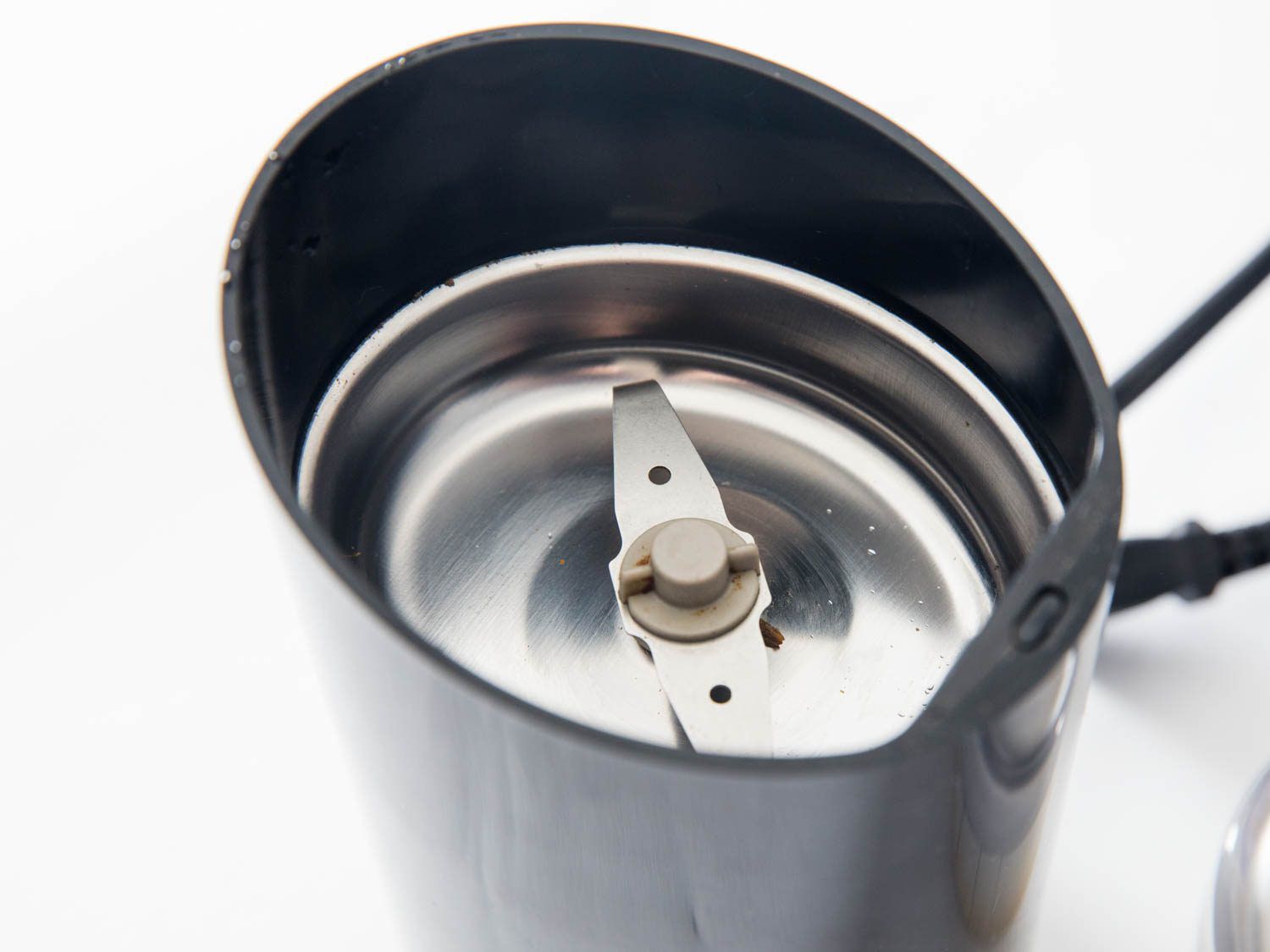 Top-down view of a spice grinder