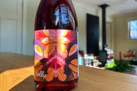 A bottle of Kally nonalcoholic red wine