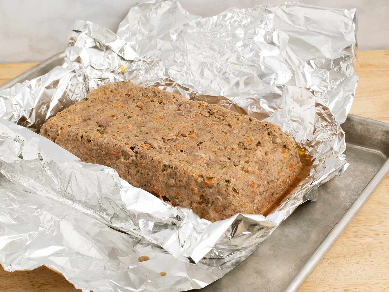 Meatloaf on aluminum foil