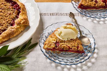 Side view of Cranberry Crumble Galette