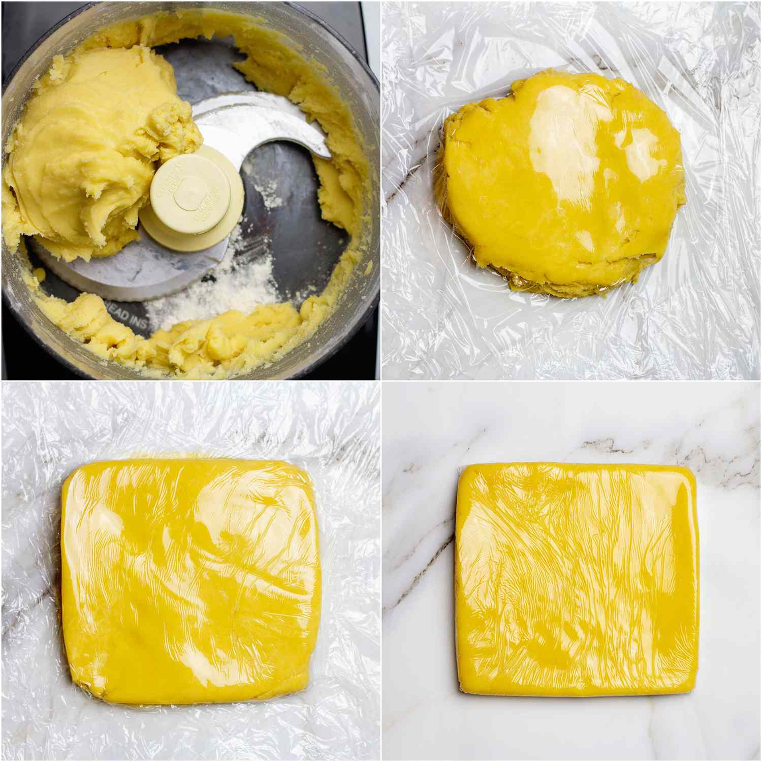 Collage of steps for making butter block for Hong Kong egg custard tarts