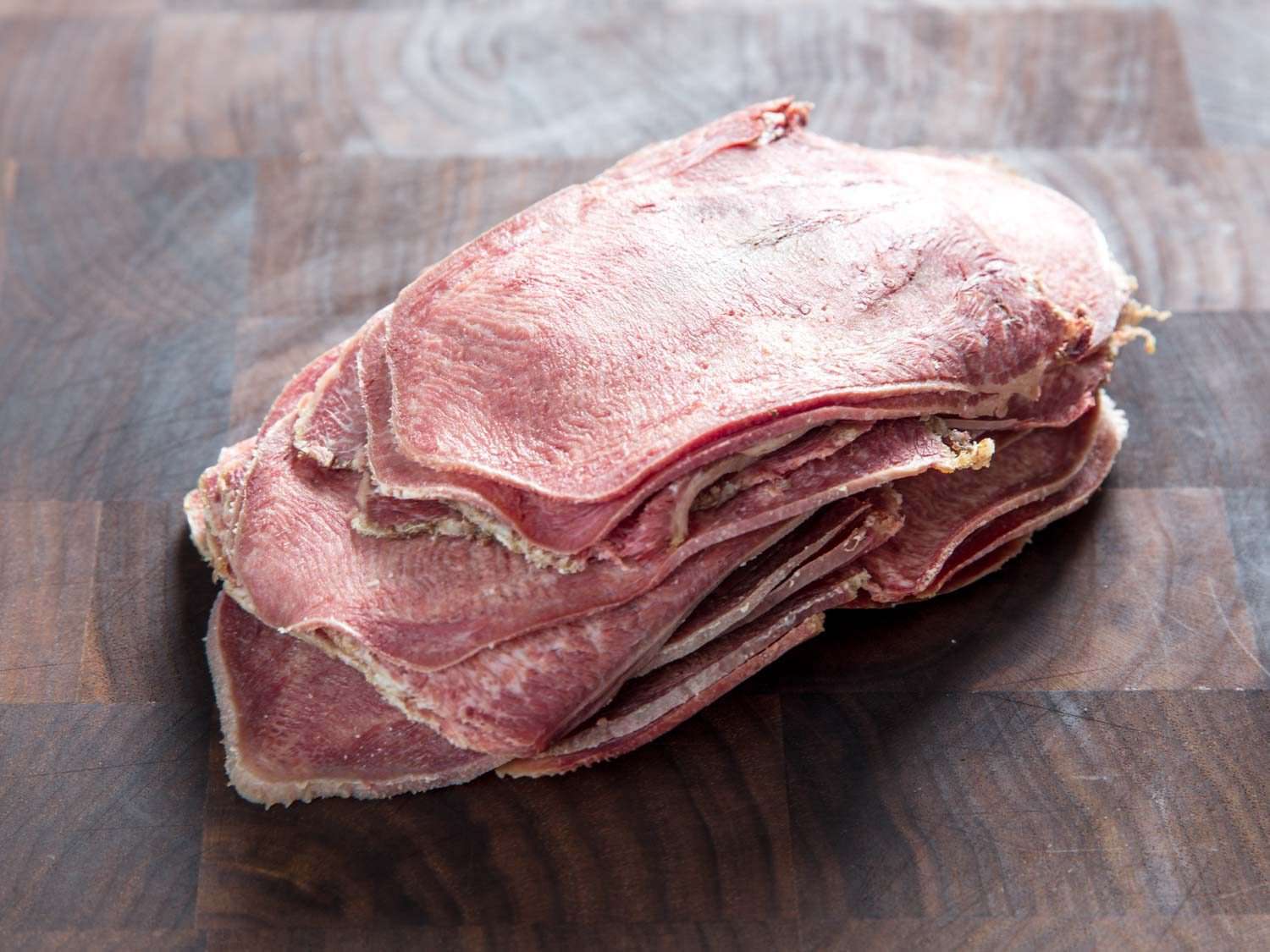 Sliced tongue from Jewish deli.