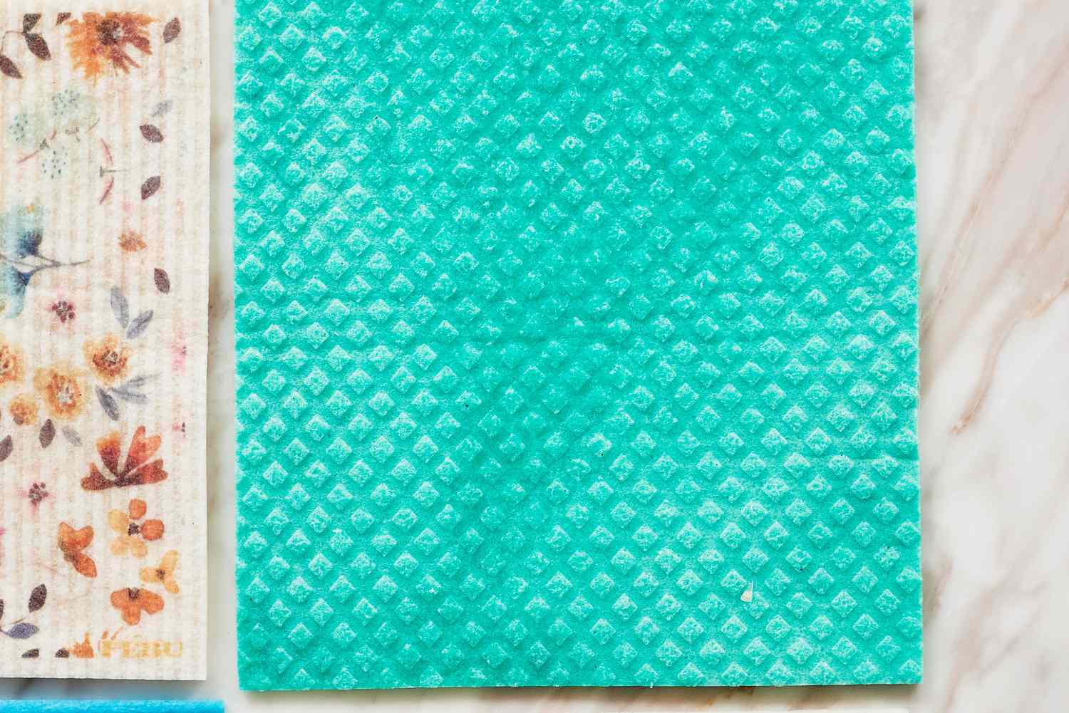 Close-up details of a Swedish dishcloth.