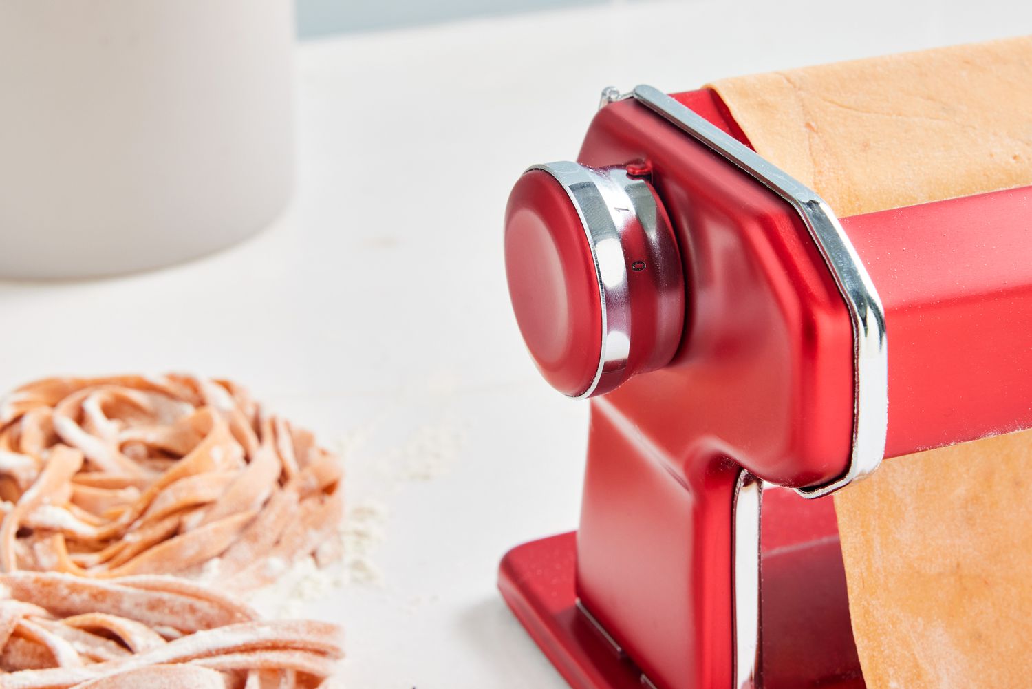 The dial on the Marcato Atlas 150 Pasta Machine with Motor