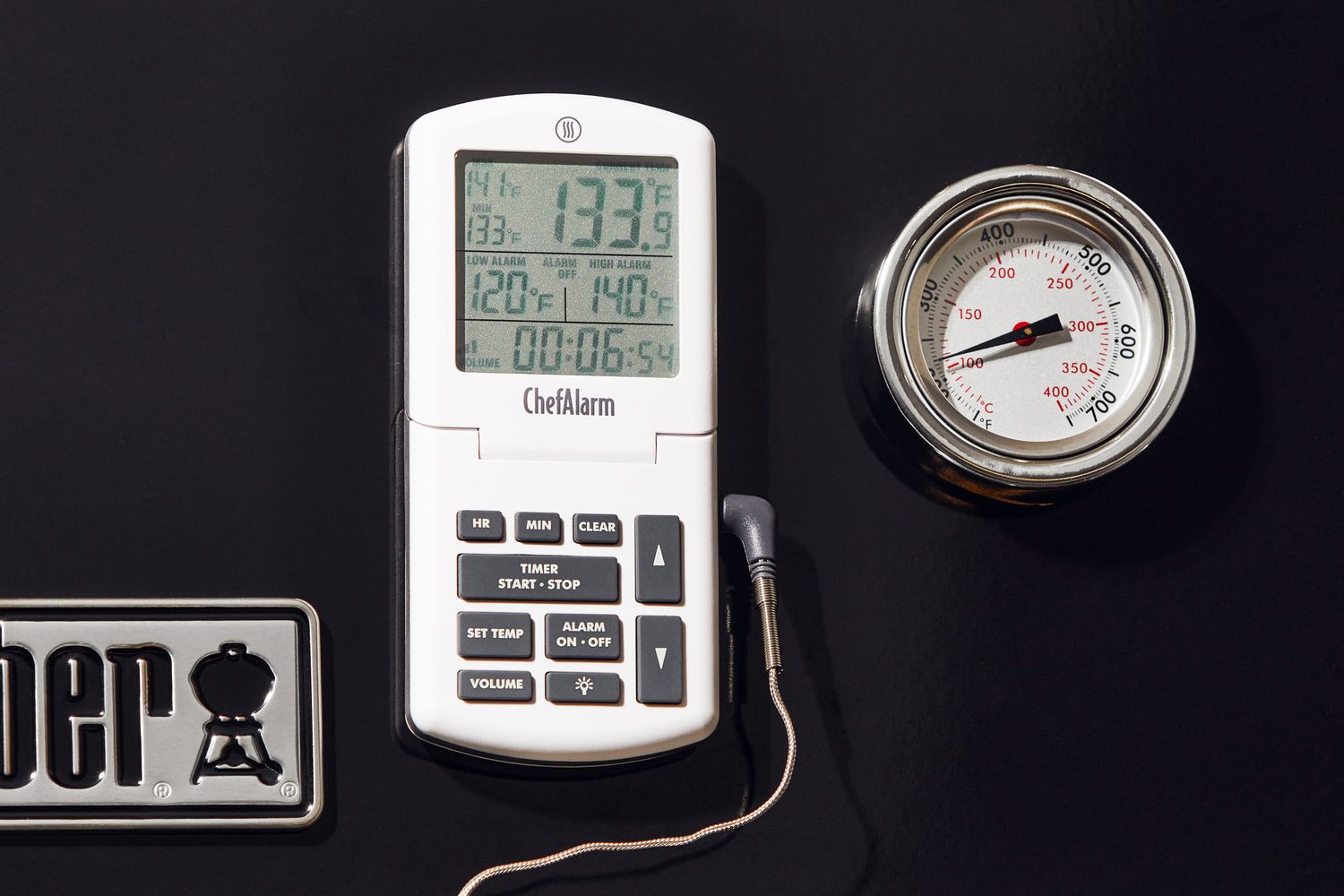 ThermoWorks ChefAlarm displayed on a black surface