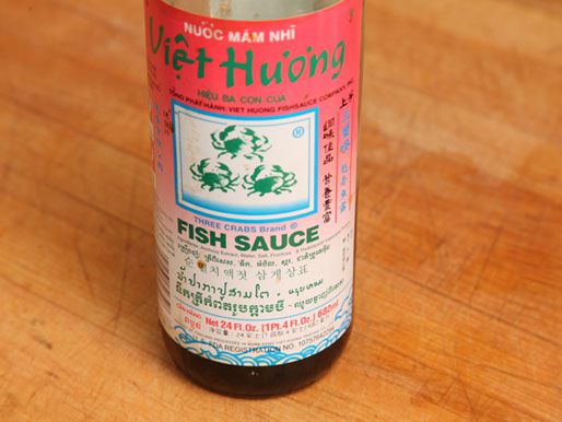 A bottle of Vietnamese fish sauce. 