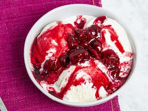 Overhead view of Cherries Jubilee