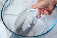 a draining hole in a salad spinner
