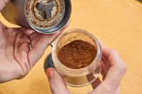 Coffee ground in the Comandante C40 Nitro Blade Grinder