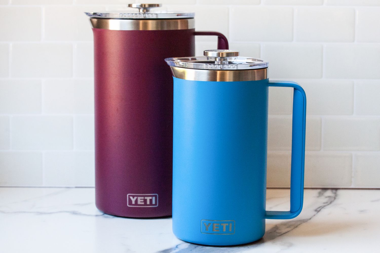 Two Yeti French Press on a kitchen counter