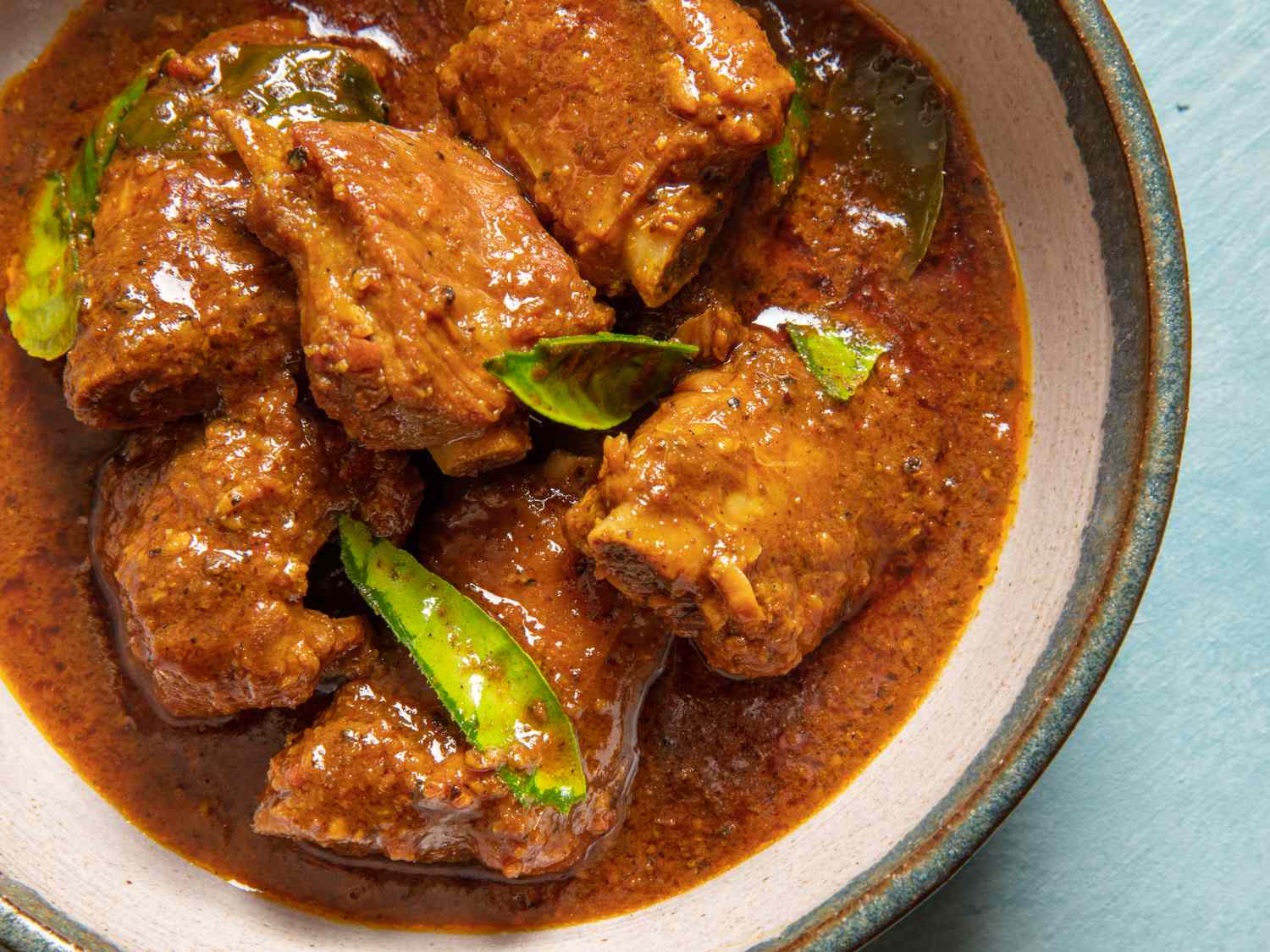 close up of Gaeng Khua Prik Si Krong Moo (Southern Thai Curry with Pork Ribs)