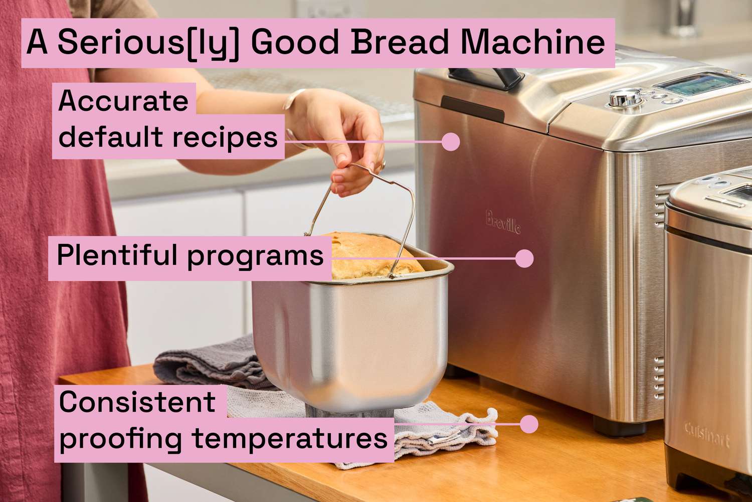 A bread machine on a wooden counter