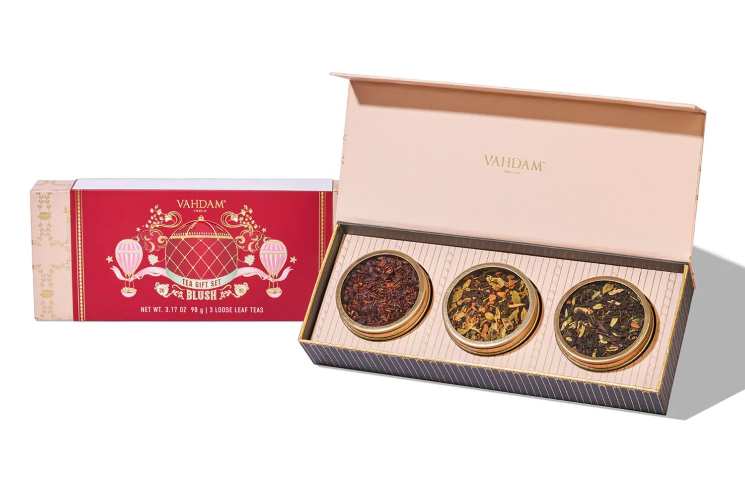 Vahdam Blush, Tea Gift Set, 3 Teas