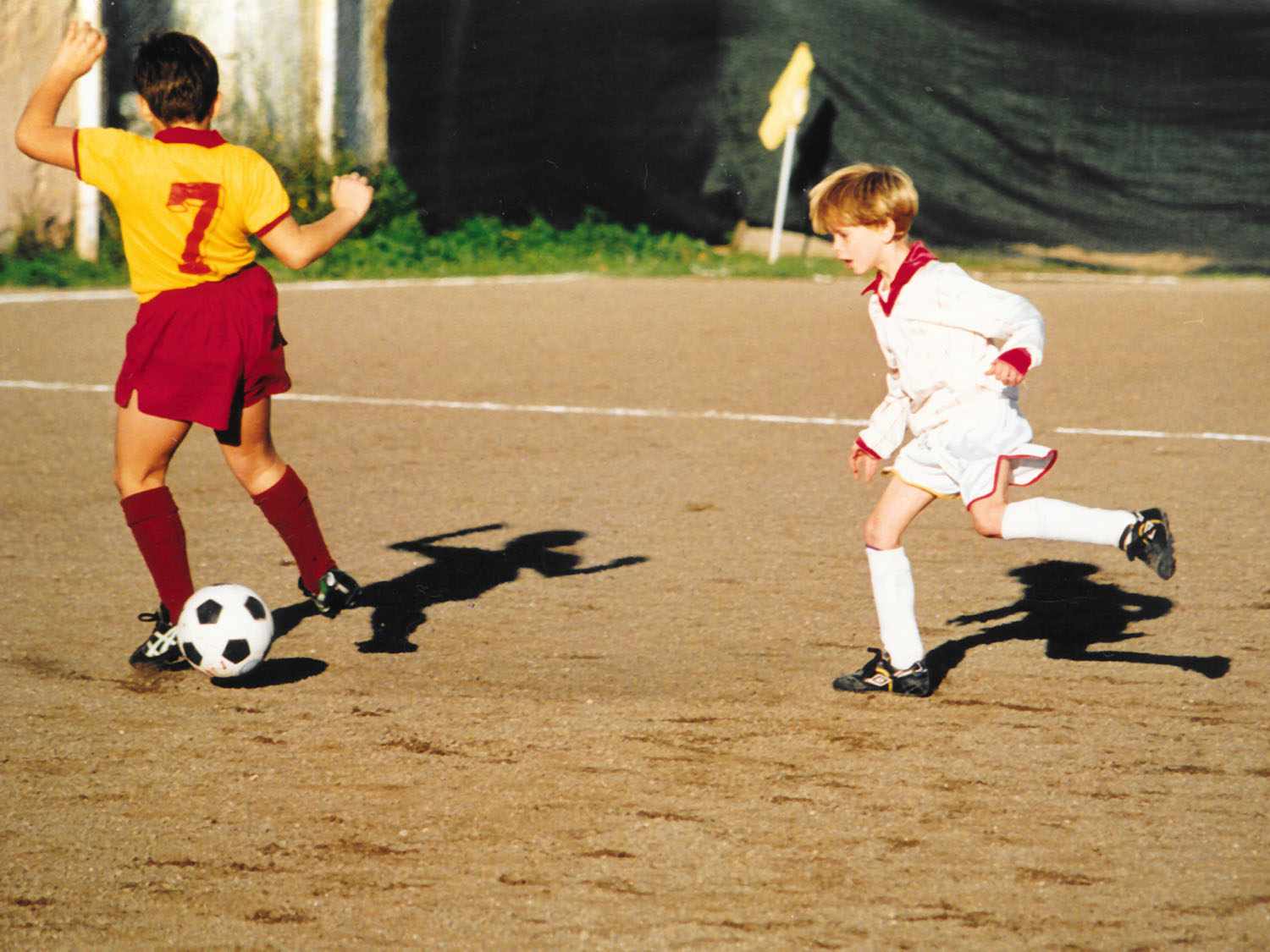 Sasha Marx playing soccer in Rome as a child.