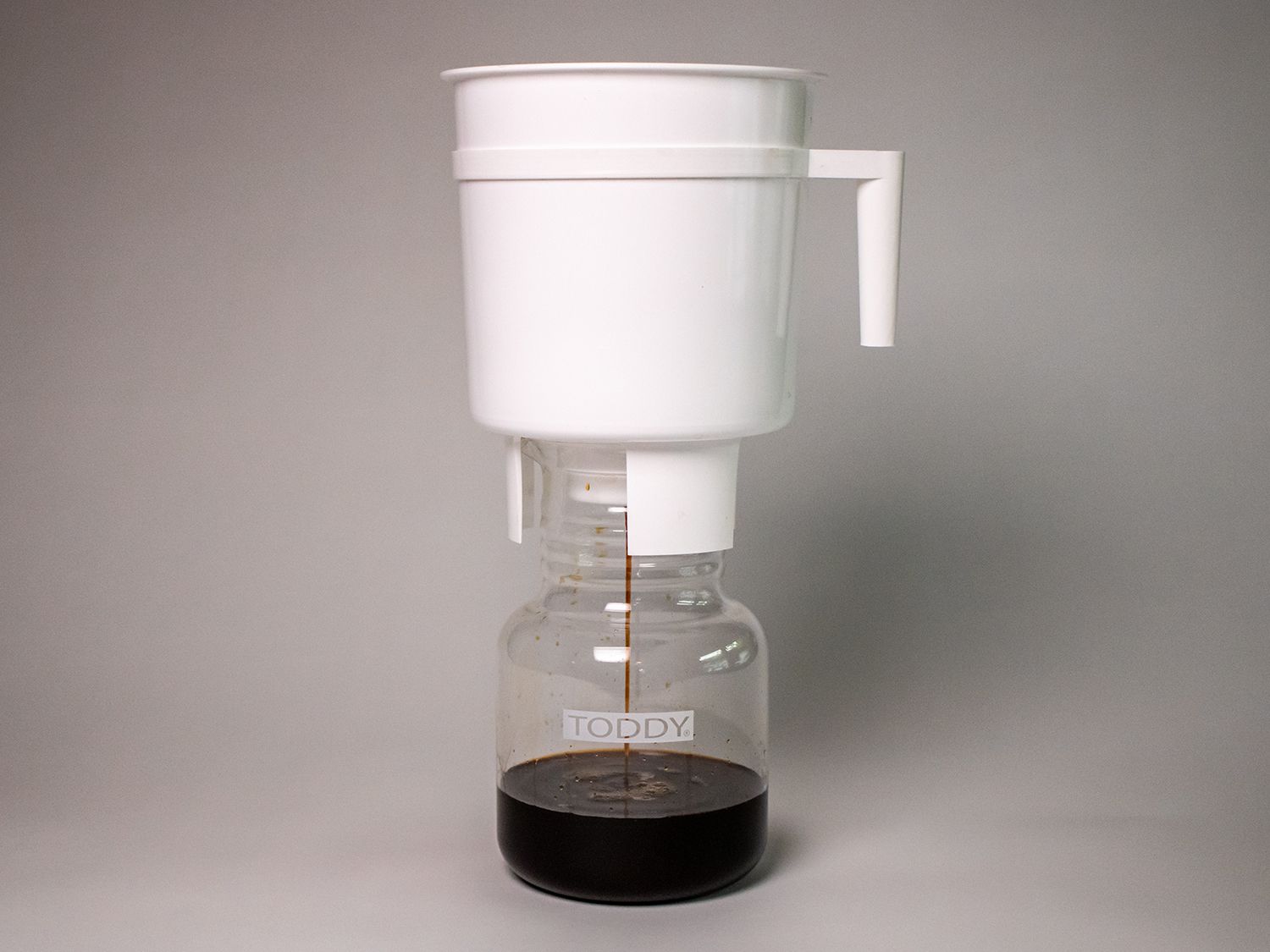 Toddy Cold Brew Maker is drained into a carafe.