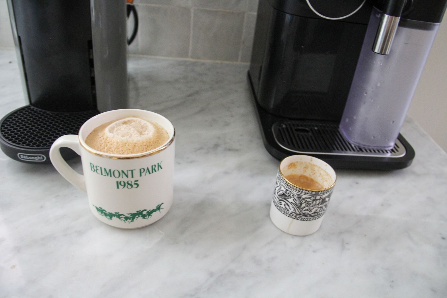 Two coffee cups filled with Nespresso Ristretto