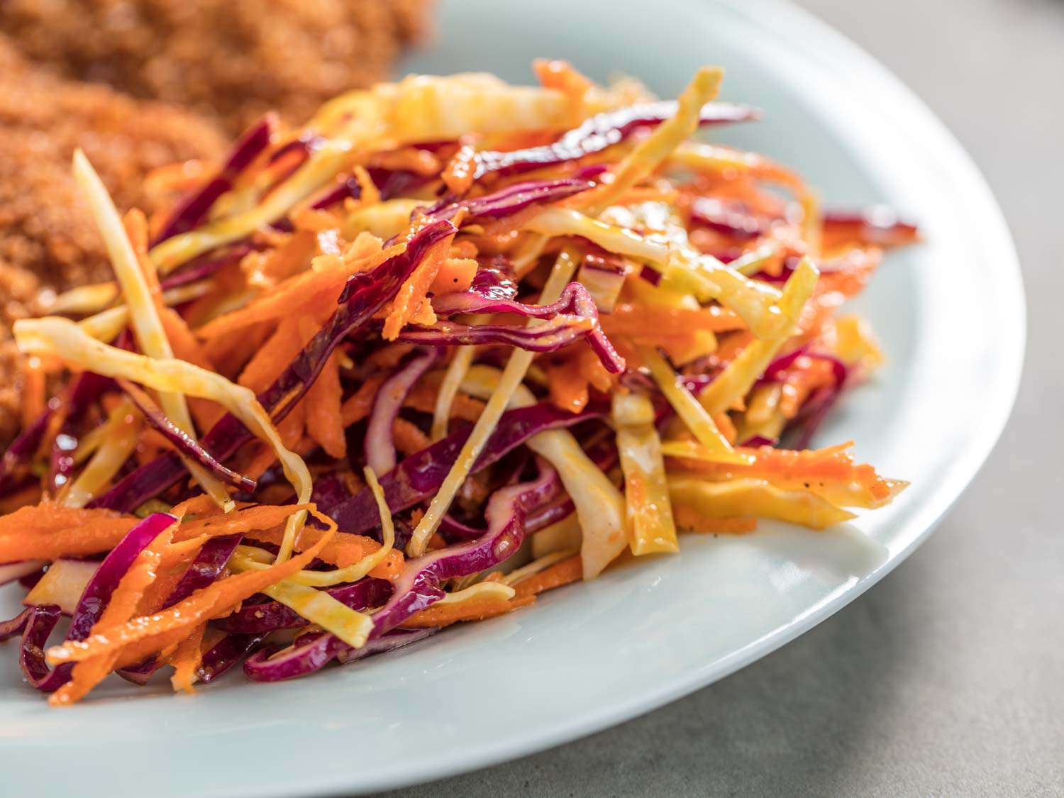 Closeup of Coleslaw With Creamy Chili Vinaigrette