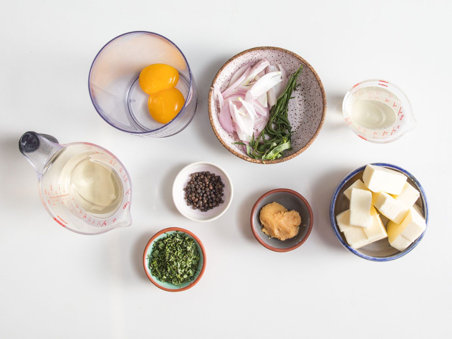 Ingredients for miso béarnaise.