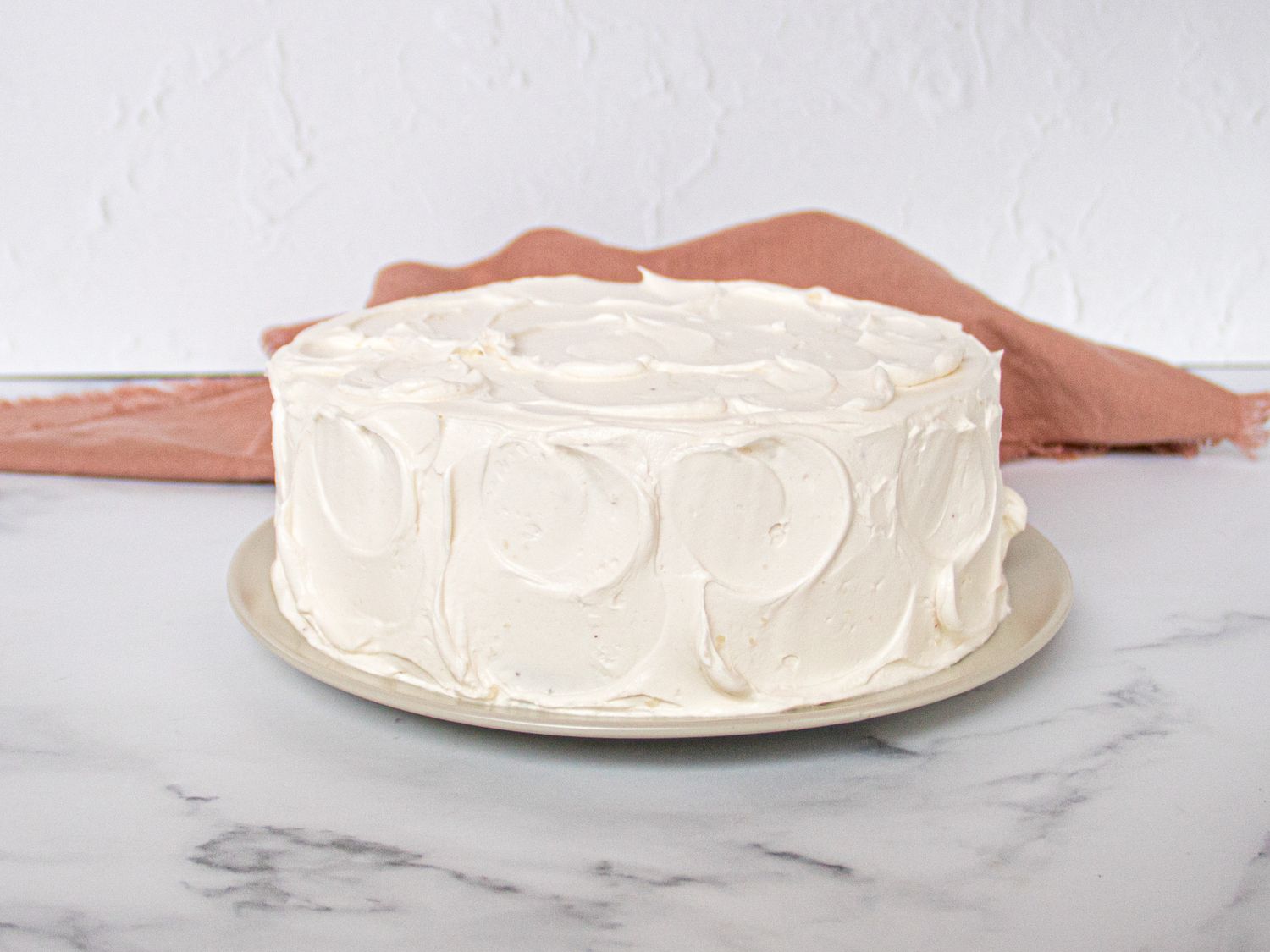 Side view of finished cake