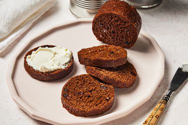 Overhead view of boston brown bread