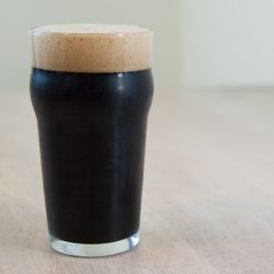 A glass of British porter beer. 