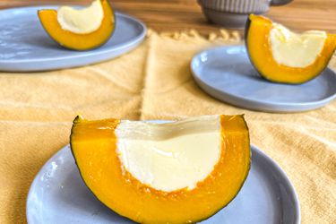 Side view of pumpkin custard