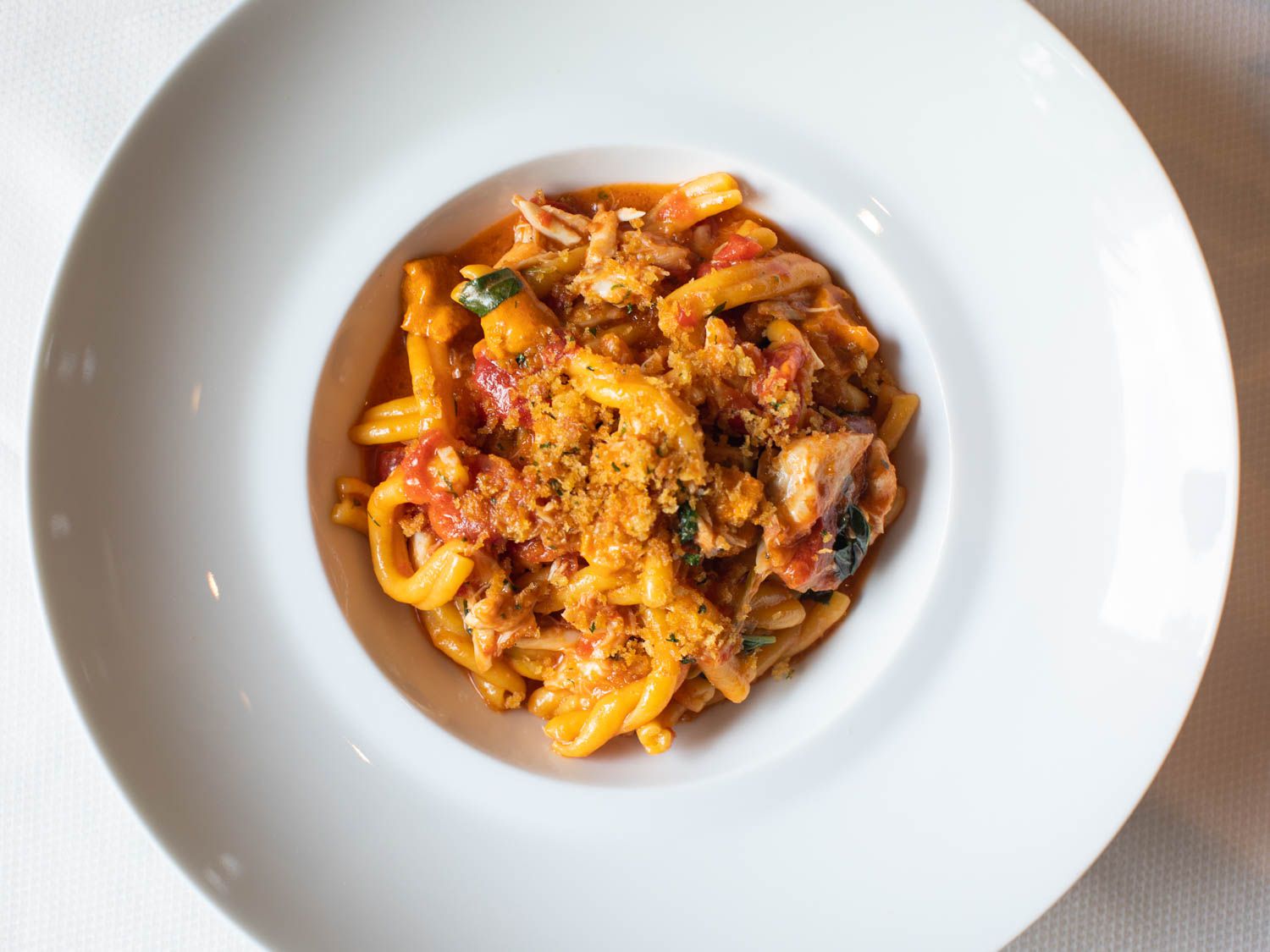 a bowl of pasta at Marea