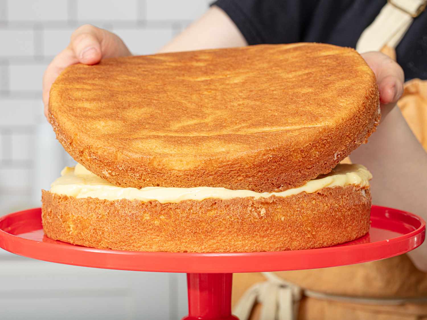 Side view of stacking cakes