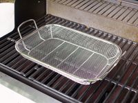 outset grill basket on the grill