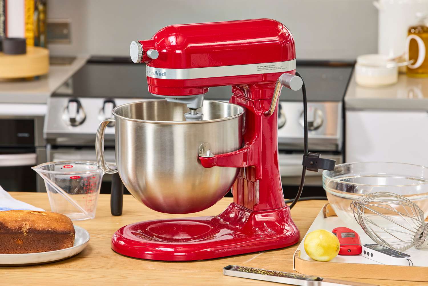 KitchenAid stand mixer on kitchen island