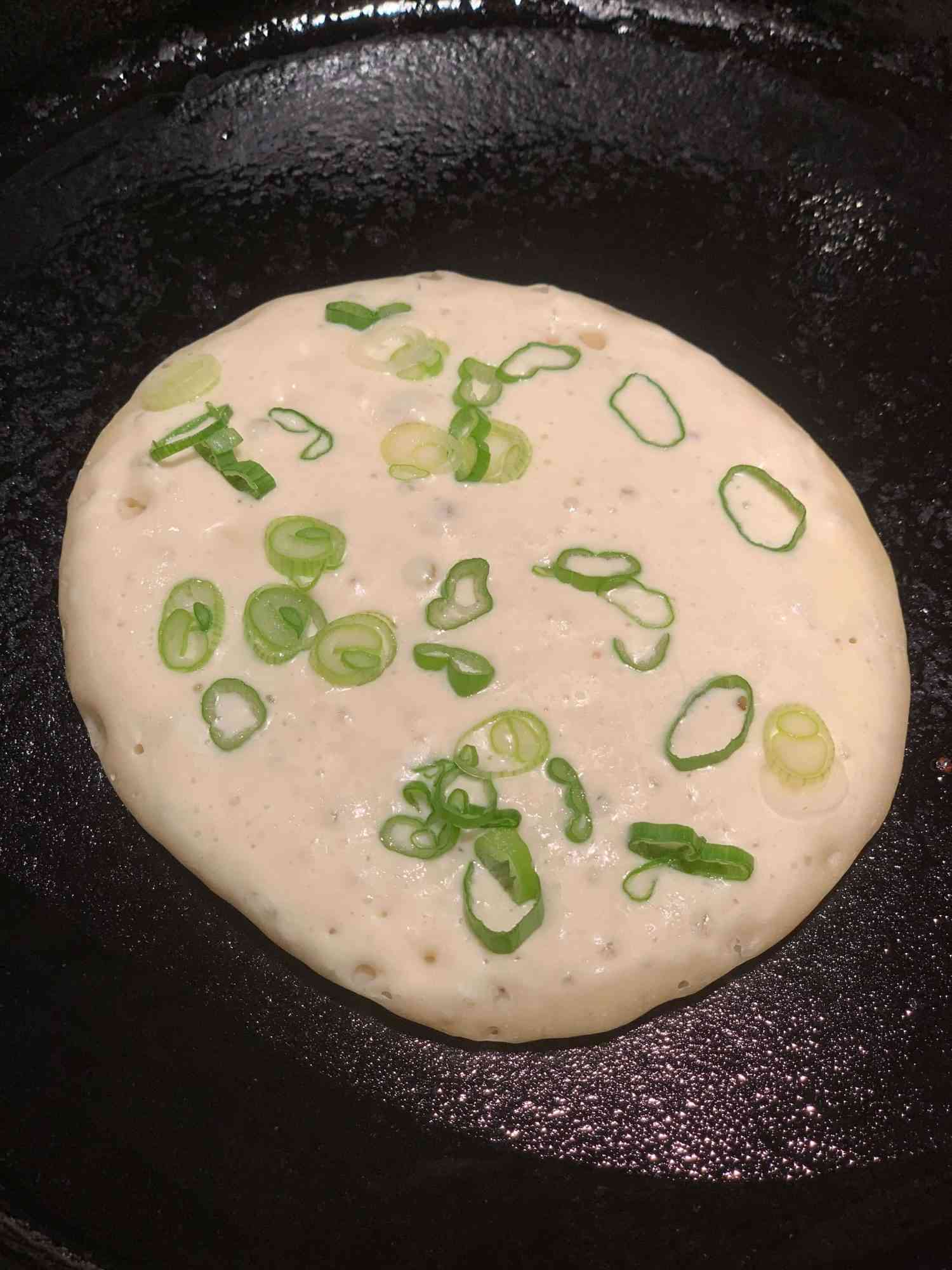 Maggie's sourdough starter and scallion pancake