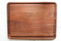 Virginia Boys Kitchens Walnut Wood Cutting Board with a carved groove along the edge
