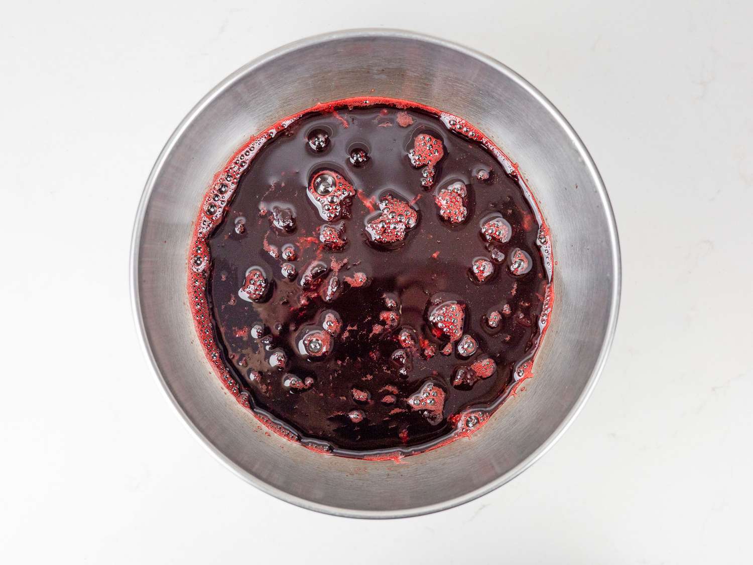 Mixture of pork blood and vinegar in a bowl