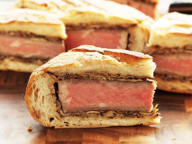 The inside of a shooter sandwich. 