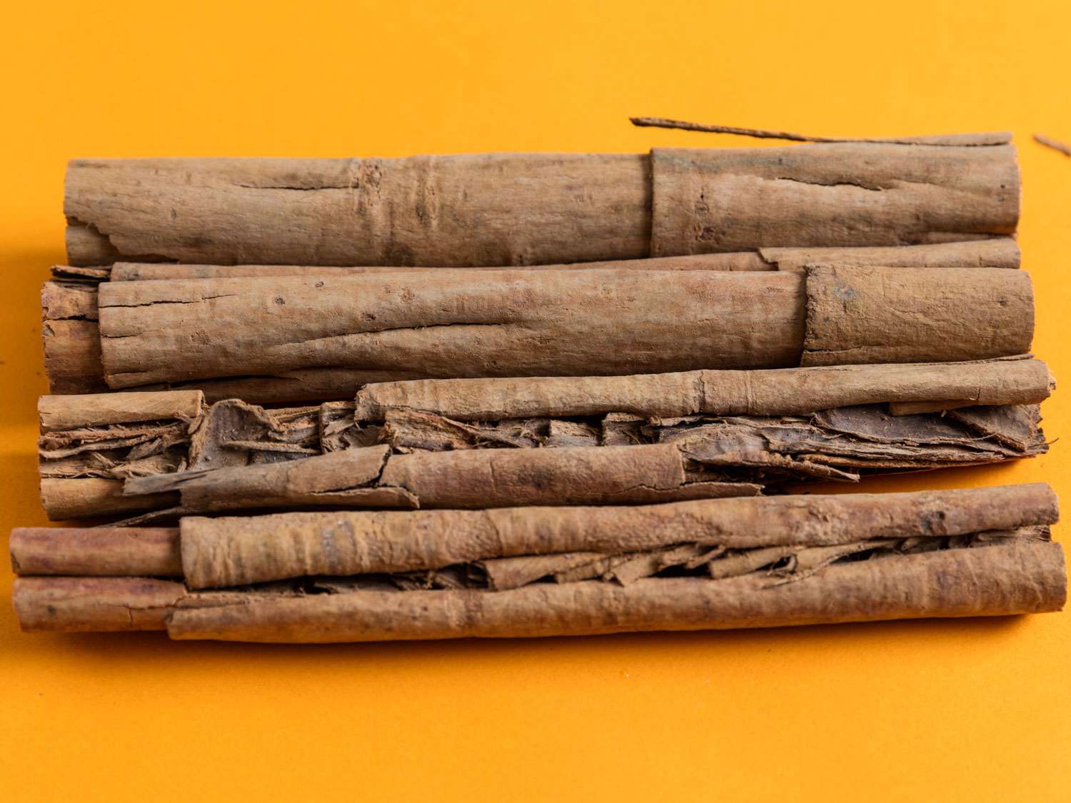 Close-up of several sticks of Mexican cinnamon (Ceylon cinnamon)