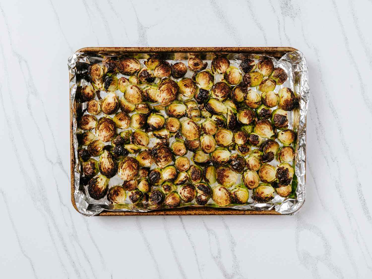 Overhead view of brusselsprouts 