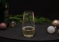 riedel wine tumbler with sparkling wine inside