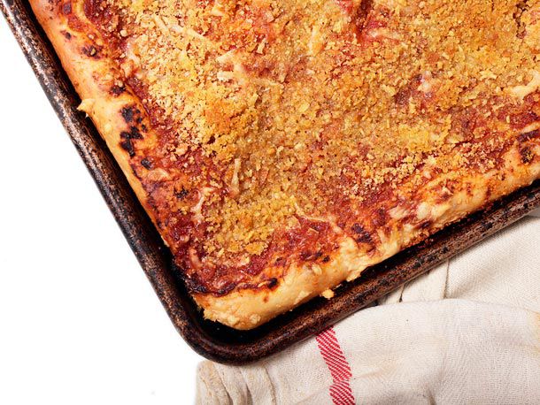 The finished sfincione, fresh from the oven.