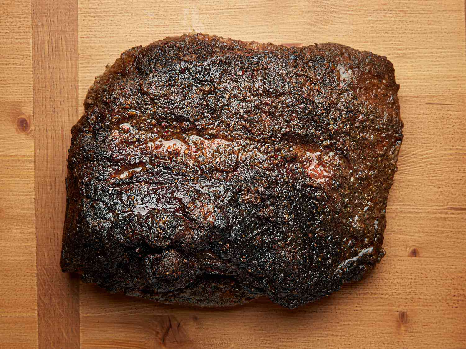 Overhead view of finished roast