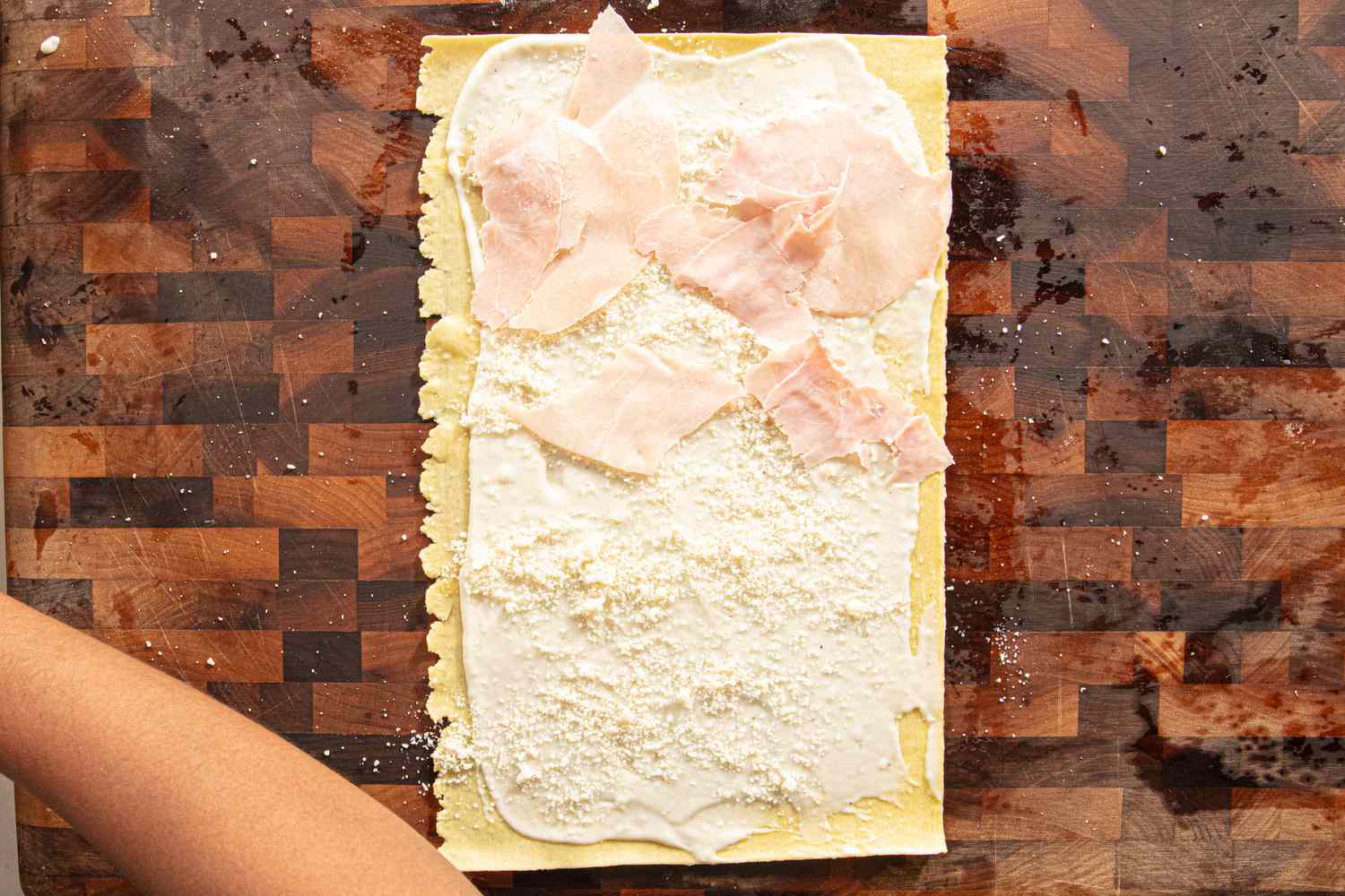 Overhead view adding ham