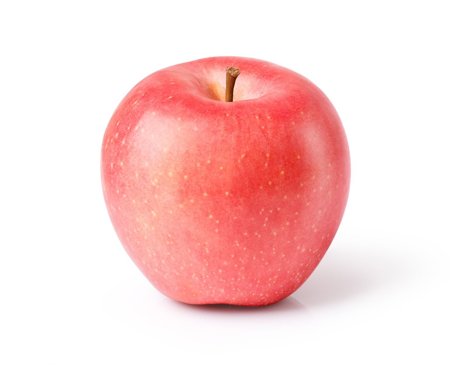 A whole apple with a stem
