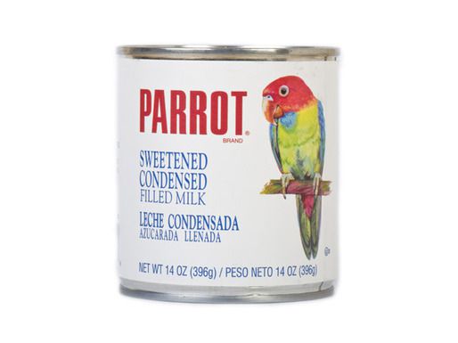 A can of Parrot brand sweetened condensed milk