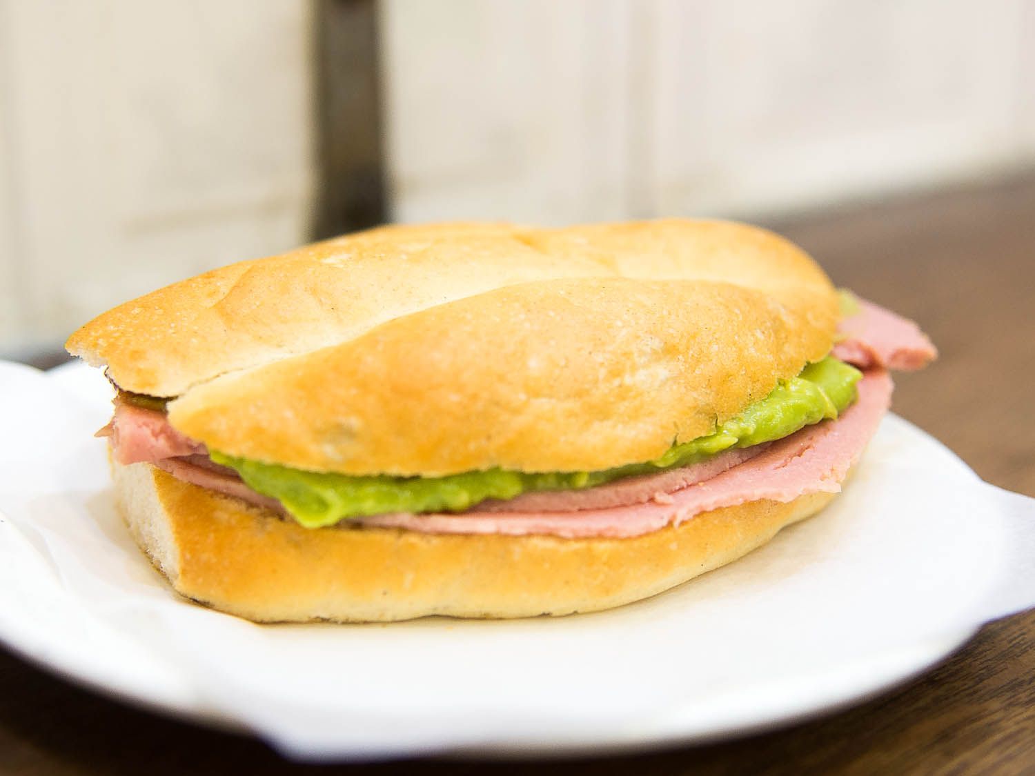 a typical cold torta or Mexican sandwich