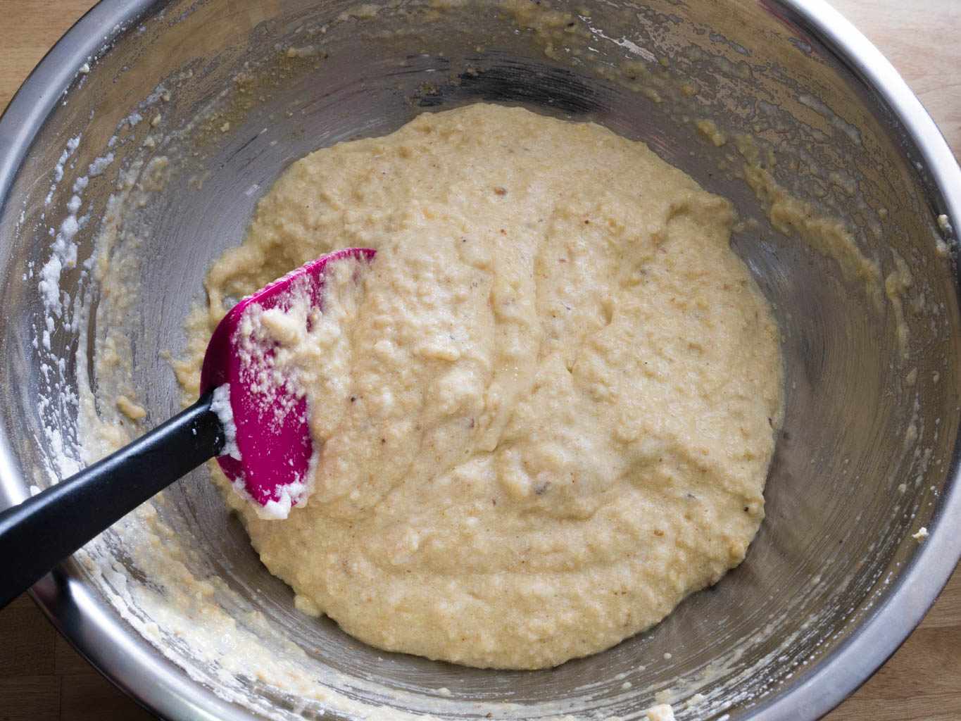 The final, homogenous combination of beaten egg whites and matzo-ball mixture.